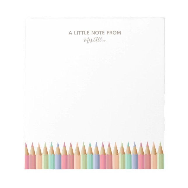 Stift Crayon Lehrer's Editor Notizblock (Vorderseite)