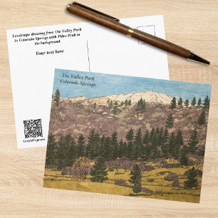 Stift & Farbstift Colorado Landschaftszeichnung Postkarte
