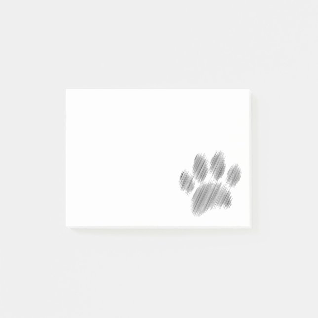 Stift geätzter Hund Paw Digital Art Nachhinweise Post-it Klebezettel (Vorderseite)