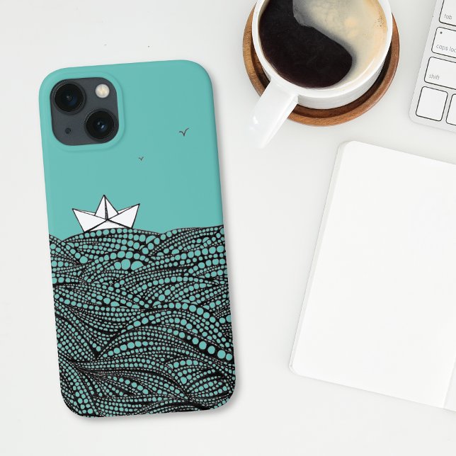 Stift gezeichnet Papierboot Origami Case-Mate iPhone Hülle (Von Creator hochgeladen)