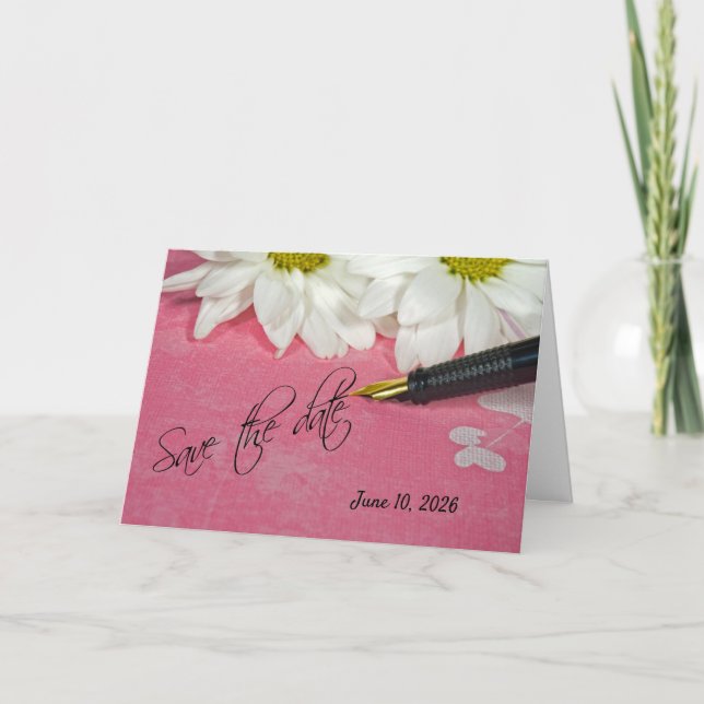 Stift und Stift Save the Date Ankündigung (Vorderseite)