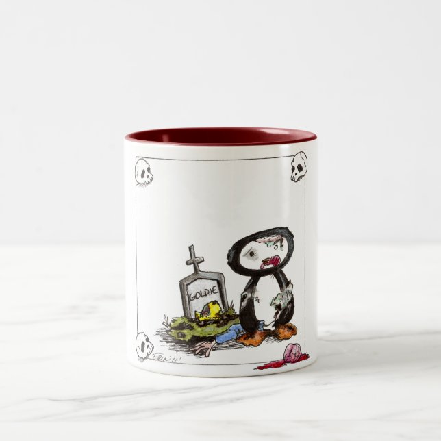 Stift-Zombie Zweifarbige Tasse (Mittel)