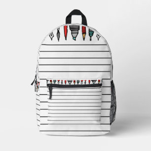 Stifte, Stifte und Notizen... oh mein! Bedruckter Rucksack