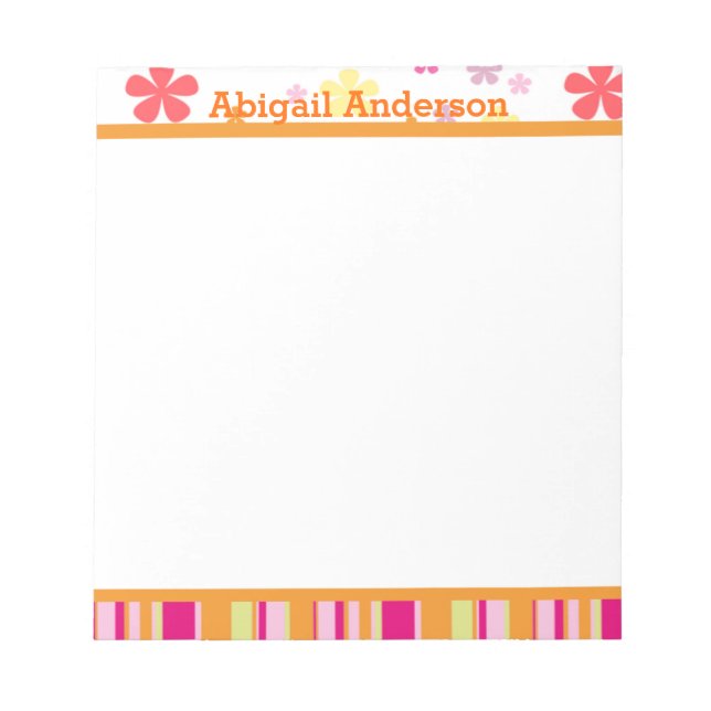 Stifte und Streifen Persönliches Notepad Notizblock (Vorderseite)