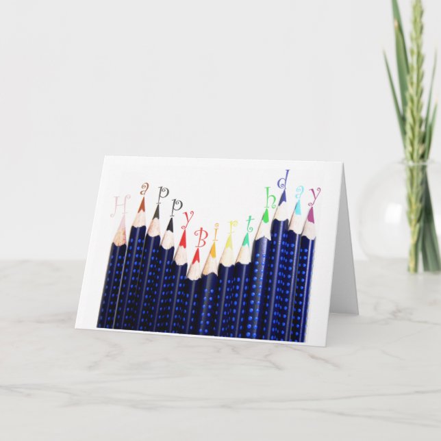 Stifte zum Geburtstag Karte (Vorderseite)