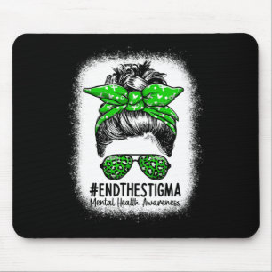 Stigma Messy Bun Women - Mental Health Awarene Mousepad