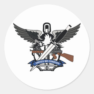 STIKER ROND UNITED WE CONQUER RUNDER AUFKLEBER