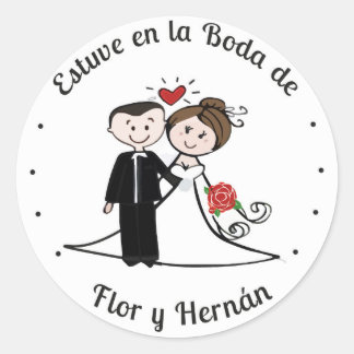 Stikers Hochzeit Runder Aufkleber