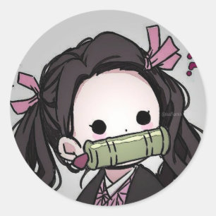 stikers nezuko runder aufkleber