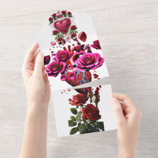 Stil: Alle in einer Hochzeit laden Personalisierte All In One Einladung