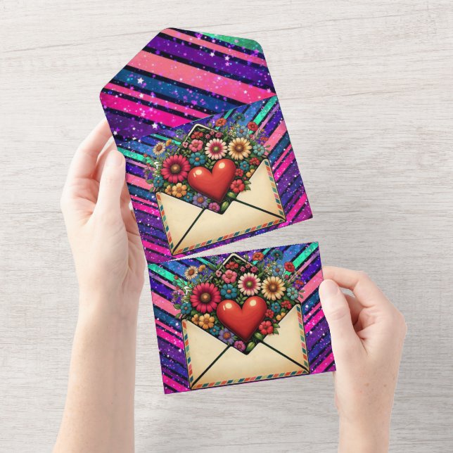 Stil: Alle in einer Hochzeit laden Personalisierte All In One Einladung (Abreißen)