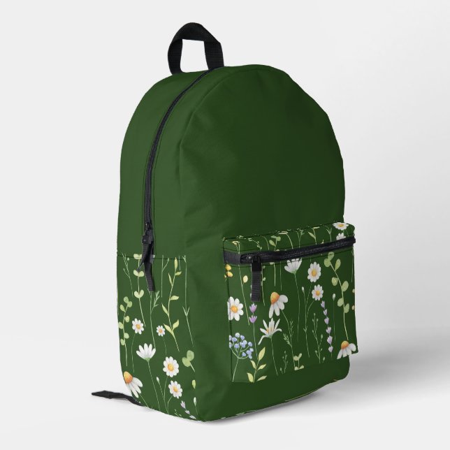 Stil blühen - floraler Multiprint-Backpack Bedruckter Rucksack (Rückseitige Ecke links)