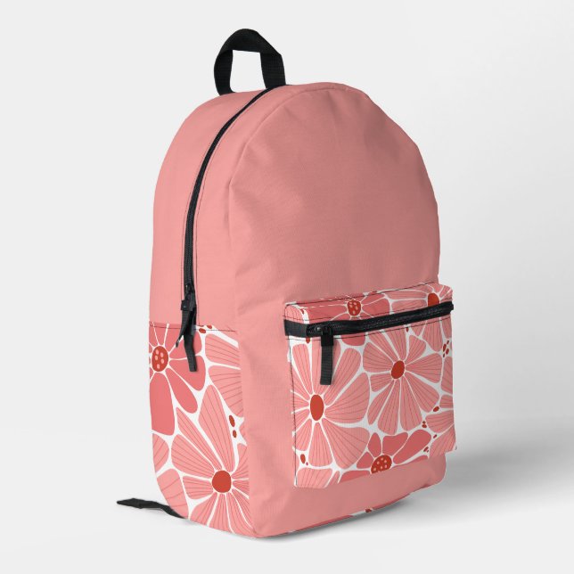 Stil blühen - floraler Multiprint-Backpack Bedruckter Rucksack (Rückseitige Ecke links)