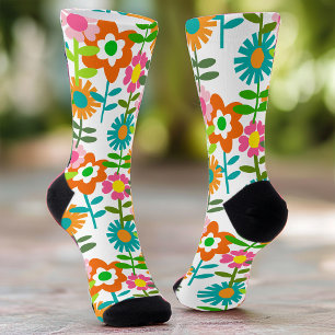 Stil-Blume der 1960er Jahre Socken