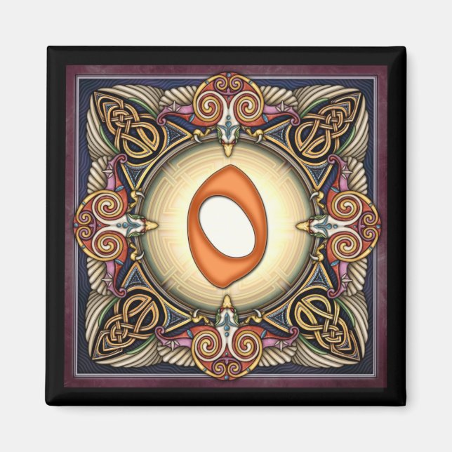 Stil C, "0" - keltische Zahlenmagnete Magnet (Vorne)