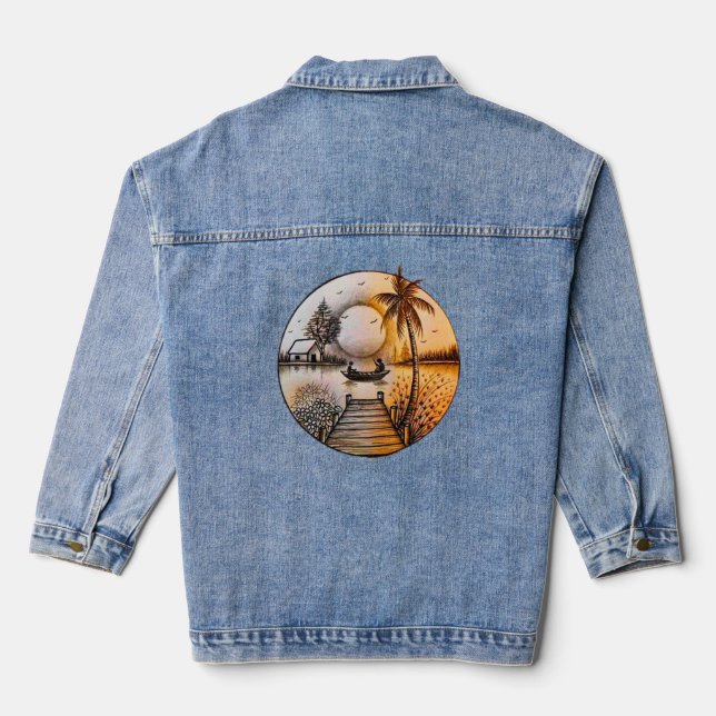 Stil: Damenkleidung (Jean Jacket) Jeansjacke (Rückseite)