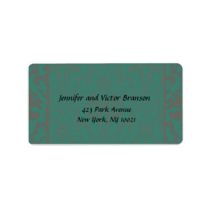 Stil - Das Label "Damask green n grau" Adressaufkleber