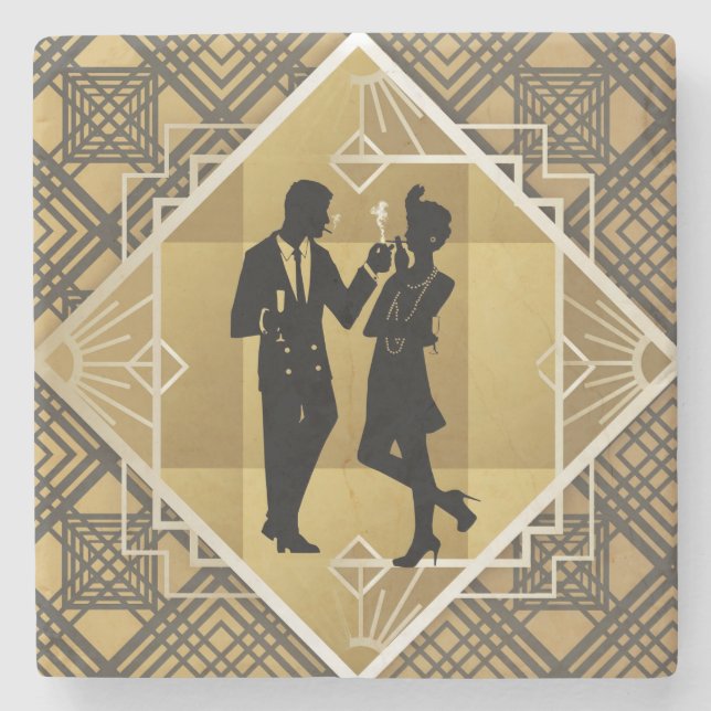 Stil der 20er Jahre. Art Deco. Steinuntersetzer (Vorderseite)