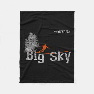 Stil der 80er Jahre Big Sky Montana Vintag Skiing  Fleecedecke