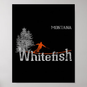 Stil der 80er Jahre Whitefish Montana Vintages Ski Poster