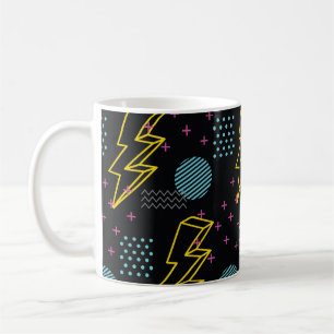 Stil der 90er Jahre: farbenfrohe abstrakte Muster Kaffeetasse