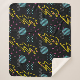 Stil der 90er Jahre: farbenfrohe abstrakte Muster Sherpadecke