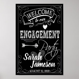 Stil der Empfangspartei (Sign Chalkboard) Poster