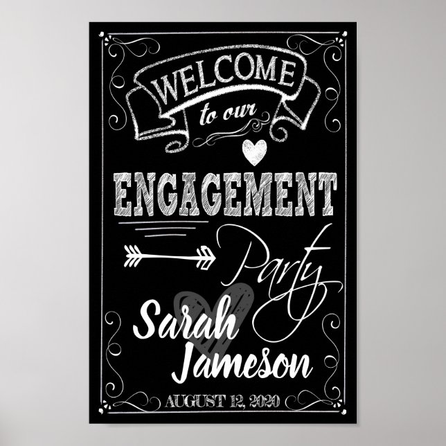 Stil der Empfangspartei (Sign Chalkboard) Poster (Vorne)