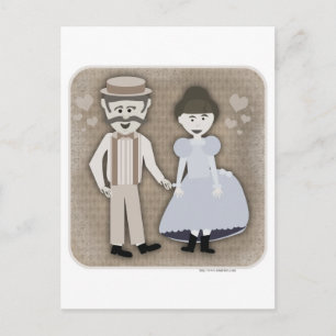 Stil der Vintagen Liebe der 1890er Jahre Postkarte