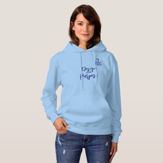 Stil: Erwachsener Pullover Hoodie (Hellblau) (Vorne ganz)