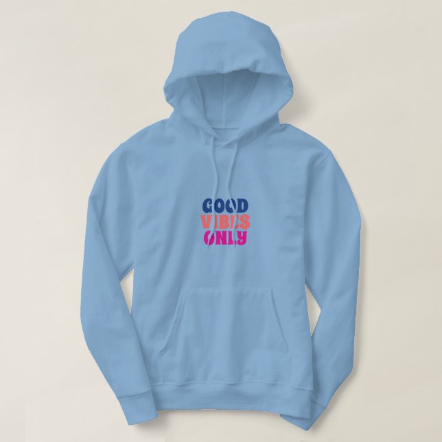 Stil: Erwachsener Pullover Hoodie (Lebhaftes Hellb (Design vorne)