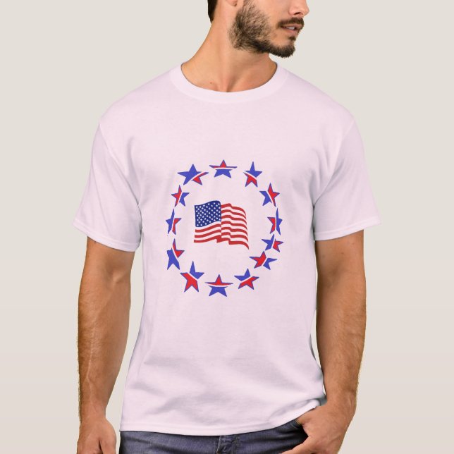 Stil: Herren-T - Shirt — Patriotische Flagge (Vorderseite)