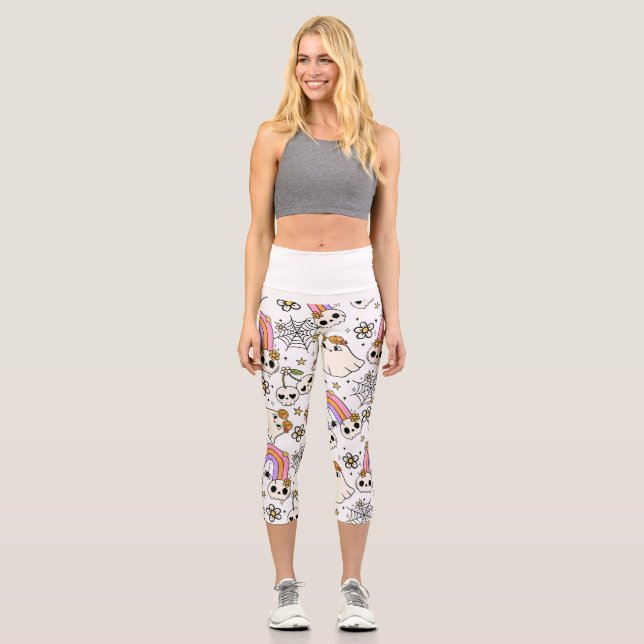 Stil: Hoch gezogene Rippe Capri Leggings (Vorderseite)