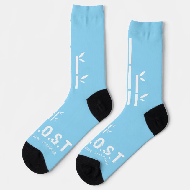Stil: Nachhaltige Premium Crew Socke (Hellblau) (Linkes Detail)