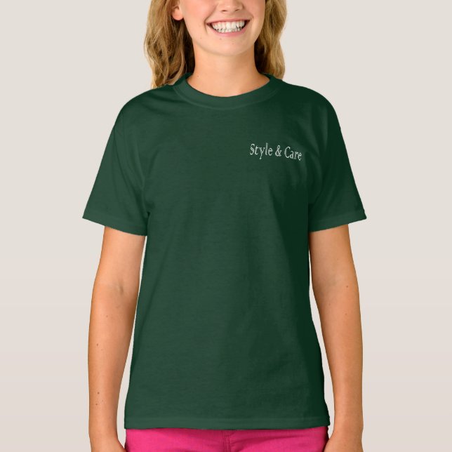 Stil & Pflege T - Shirt für tiefe Waldfarbenmädche (Vorderseite)