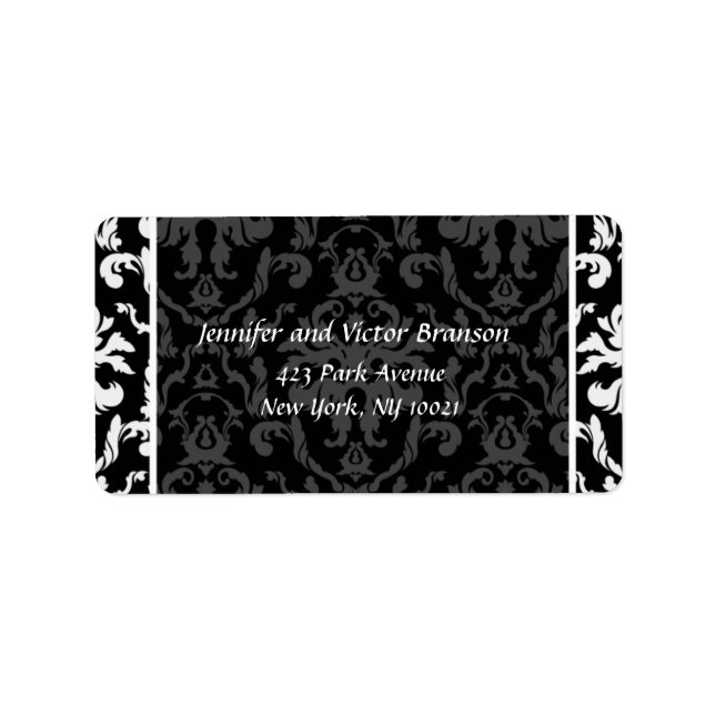 Stil: Schwarz, weiße Adressetikett (Vorne)