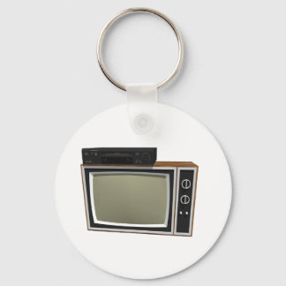 Stil-TV und Videorecorder der 80er Jahre: 3D-Model Schlüsselanhänger