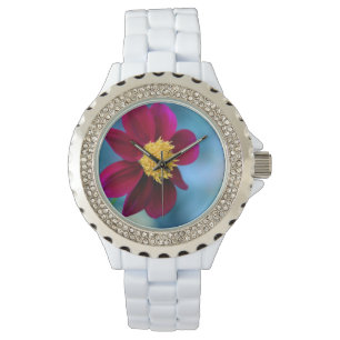 Stil: Weiße Damen Email Strassuhr Armbanduhr