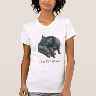 Stilbild mit Slogan für niedliche Schwarze Katze T-Shirt