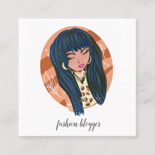 Stilechte Frau Beauty Fashionista Blogger Planerin Quadratische Visitenkarte