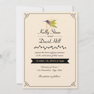 Stilechte Kolibri-Hochzeitseinladungen Einladung