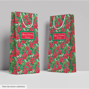 Stilechter roter rosa grüner preppy Weihnachtsgesc Mittlere Geschenktüte