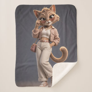 Stiles und chic 3D-animiertes Katzen-Charakter-Des Sherpadecke