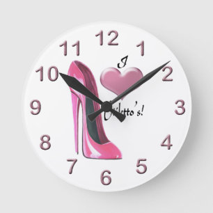 Stilett-Schuh-Kunst-Uhren Runde Wanduhr