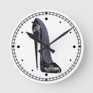 Stilett-Schuh-Kunst-Uhren Runde Wanduhr