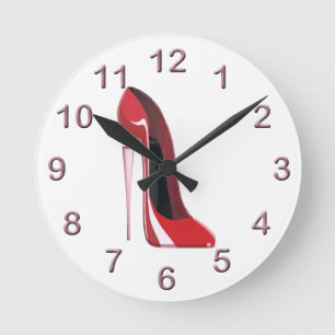 Stilett-Schuh-Kunst-Uhren Runde Wanduhr