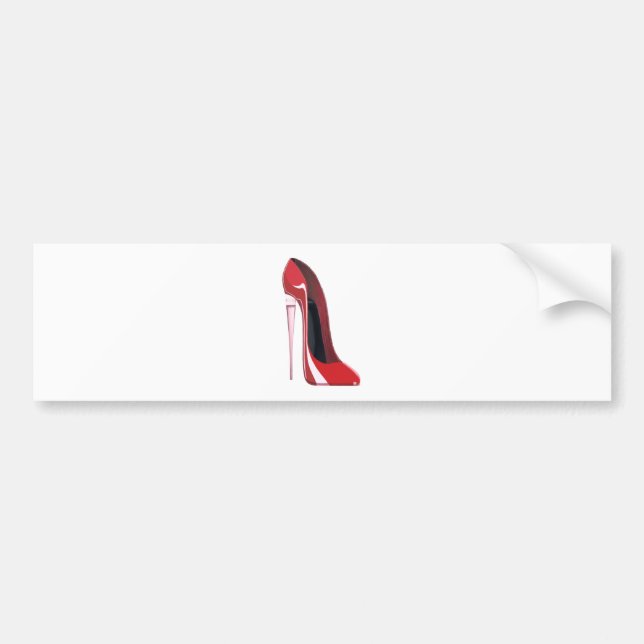 Stilett-Schuhkunst Champagne-Ferse rote Autoaufkleber (Vorne)