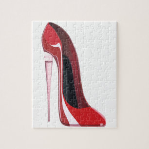Stilett-Schuhkunst Champagne-Ferse rote Puzzle