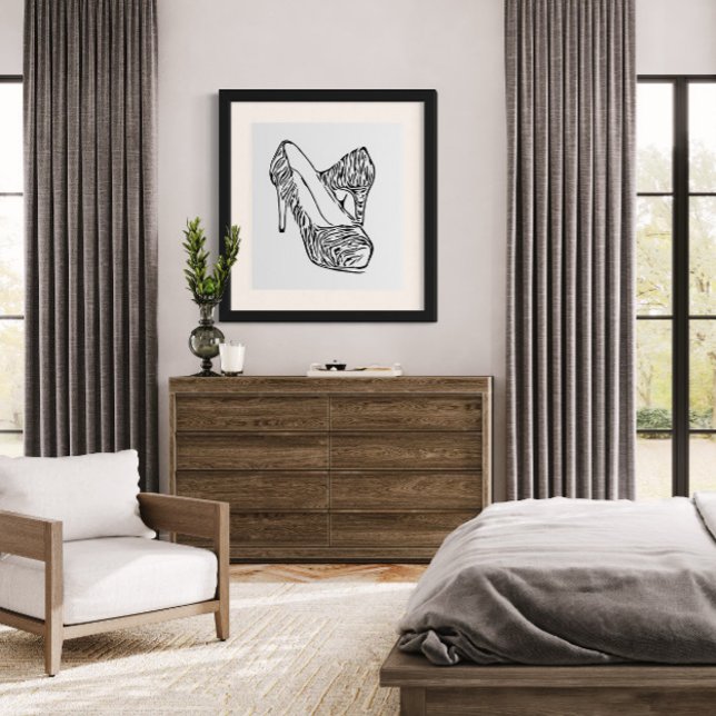 Stiletto-Heels Schwarz-Weiß-Stiletto Kunst-Kunst Poster (Von Creator hochgeladen)