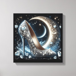 Stiletto High Heels mit Crescent Moon und Diamond Leinwanddruck